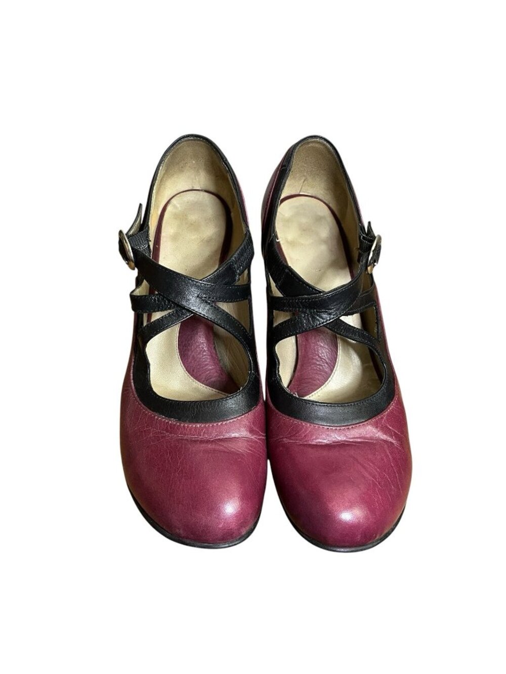 John Fluevog Maryjane Bellevue Pearl Hart Criss-Crossed Heels Women Size 7.5